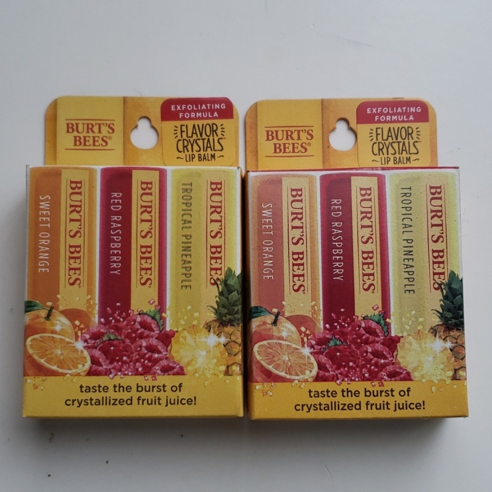 2) Pks Of 3 Burts Bees Flavor Crystal's Chapstick
